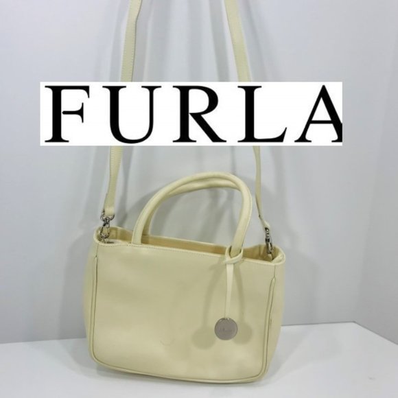 50% OFF  Authentic Furla Italian leather Cream shoulder bag - Picture 1 of 11